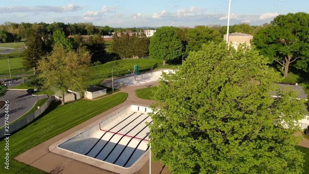 Aerial view of an empty Olympic swimming pool. Aerial view of an empty Olympic swimming pool.