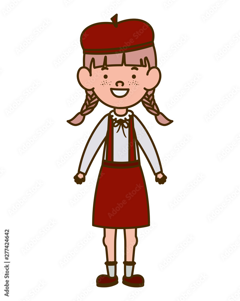 student girl standing smiling on white background student girl standing smiling on white background