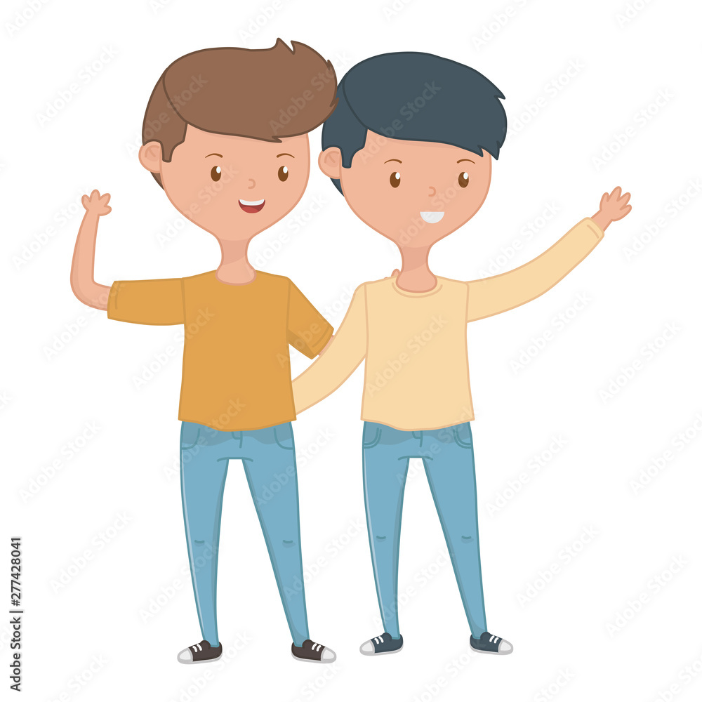 Teenage boys friends design vector illustrator