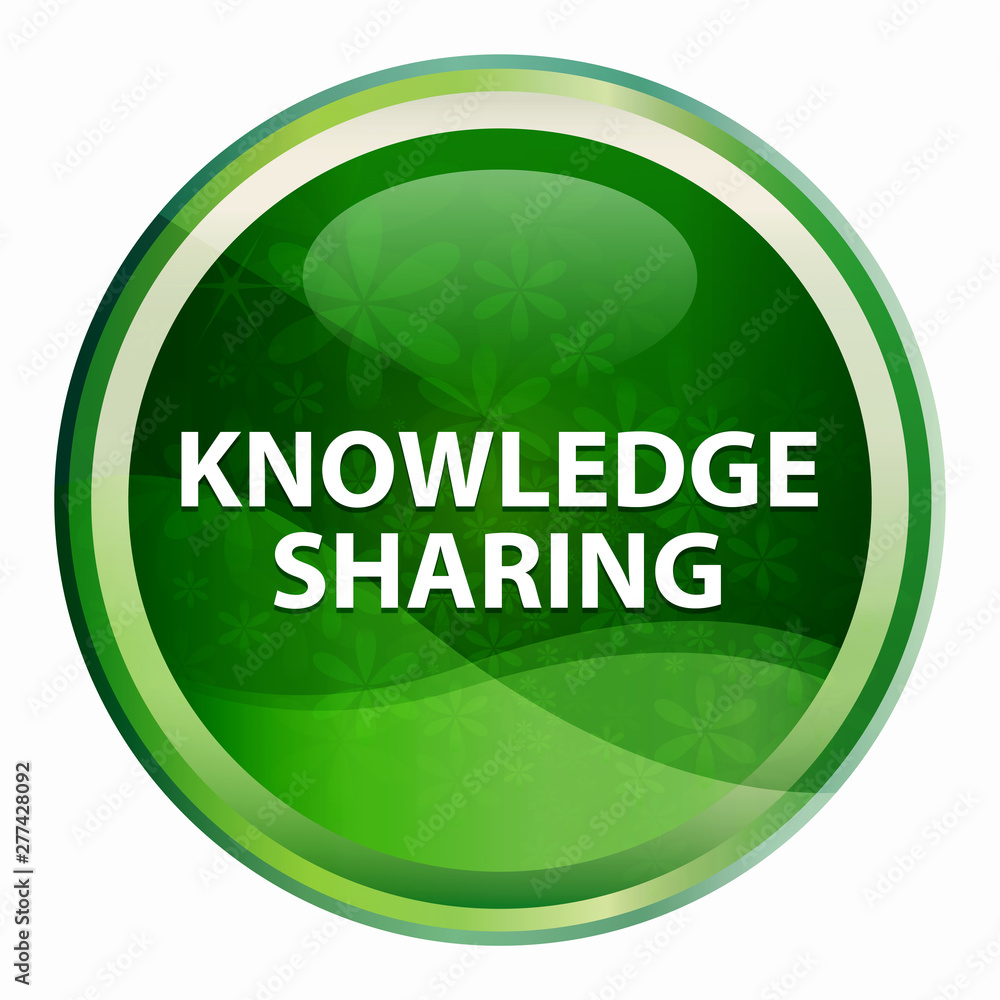 Knowledge Sharing Natural Green Round Button Knowledge Sharing Natural Green Round Button