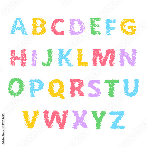 Hand Drawn Latin Alphabet Letters