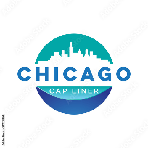 Chicago city building geometric logo vector icon illustration