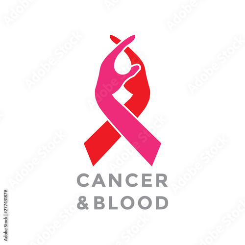 Cancer care humanity non profit logo vector icon illustration