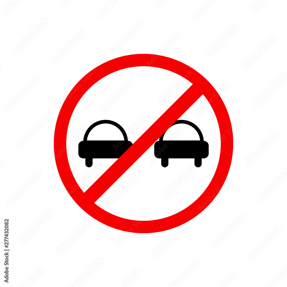 Traffic signs, no overtaking. Vector icon Traffic signs, no overtaking. Vector icon