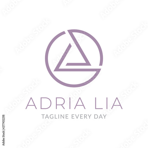 Triangle letter AL logo design
