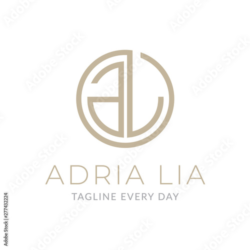 letter AL circle logo design