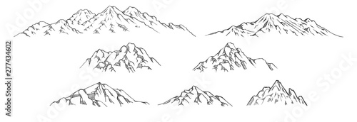 Hand drawn mountains vector illustration