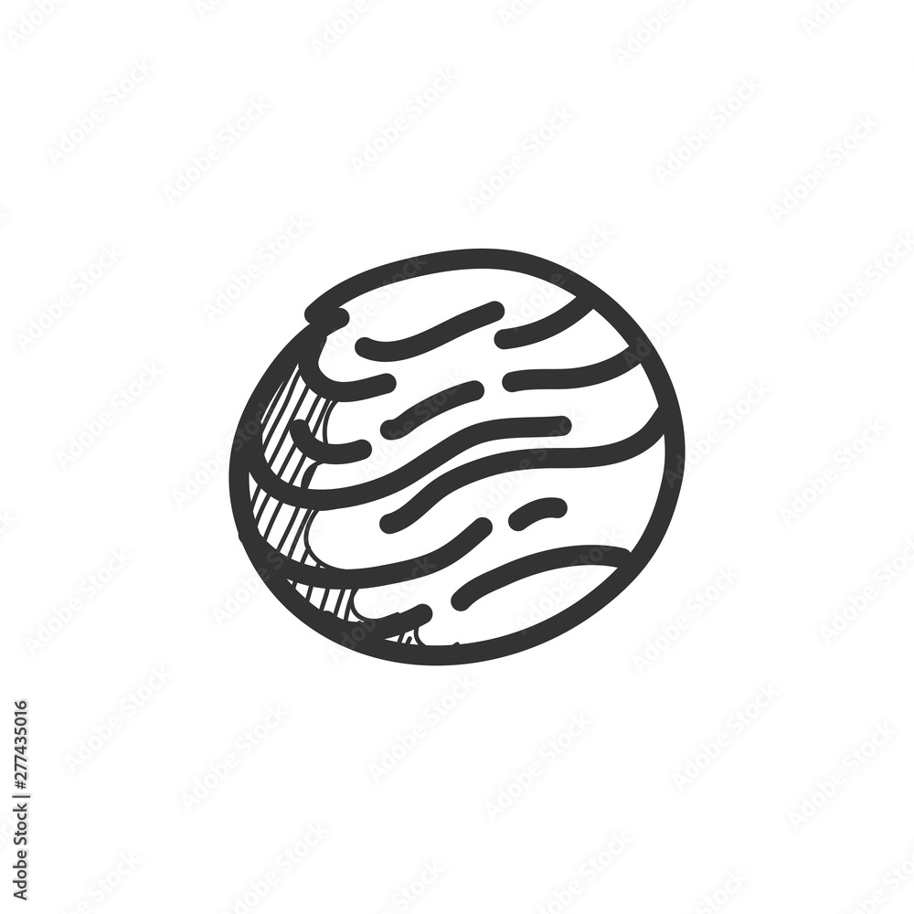 Planet icon in doodle sketch lines. Planet icon in doodle sketch lines.