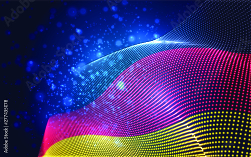 Vector bright glowing country flag of abstract dots. Germany