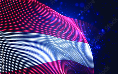 Vector bright glowing country flag of abstract dots. Austria