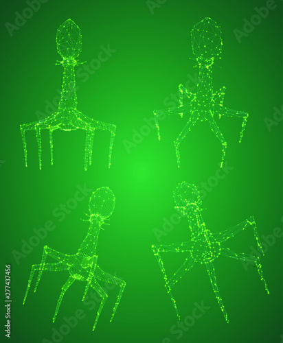 3d model of a bacteriophage, an artificial microorganism for the treatment of deadly diseases. future of medicine