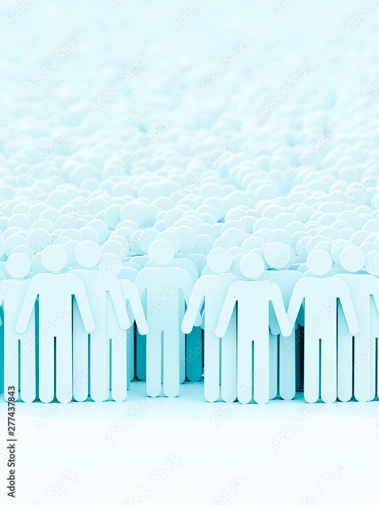 Infinite people crowd; corporate and teamwork concepts, 3d rendering Infinite people crowd; corporate and teamwork concepts, 3d rendering