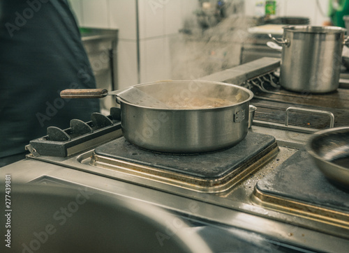 cooking on stove