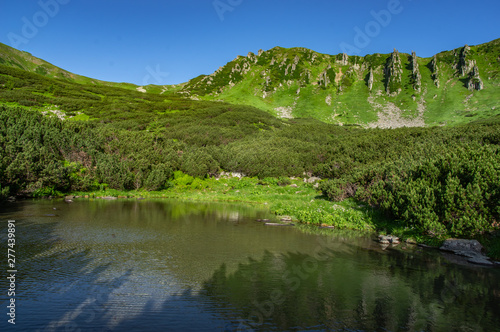 Mountain lake in the Carpathian mountains