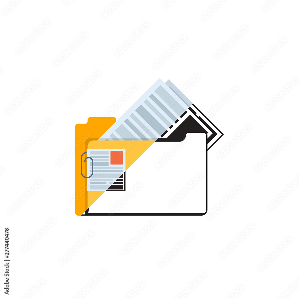 Folder with Document. Vector illustration - Vector illustration Folder with Document. Vector illustration - Vector illustration