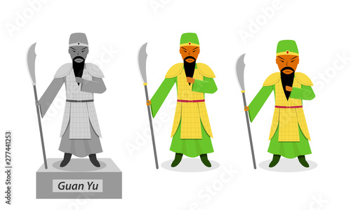 Guan yu - Chinese warrior isolated on white vector