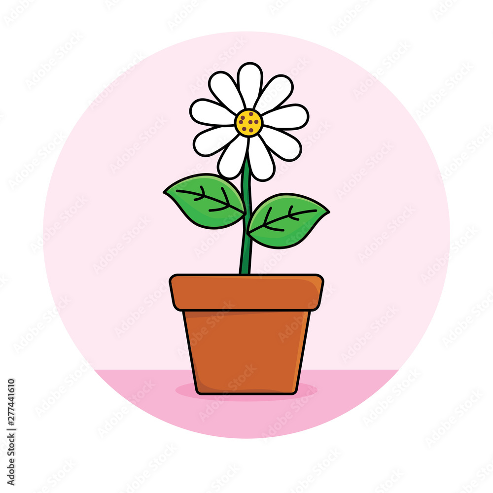 Flower pot vector illustration, flower pot cartoon illustration on isolated  background Stock Vector | Adobe Stock