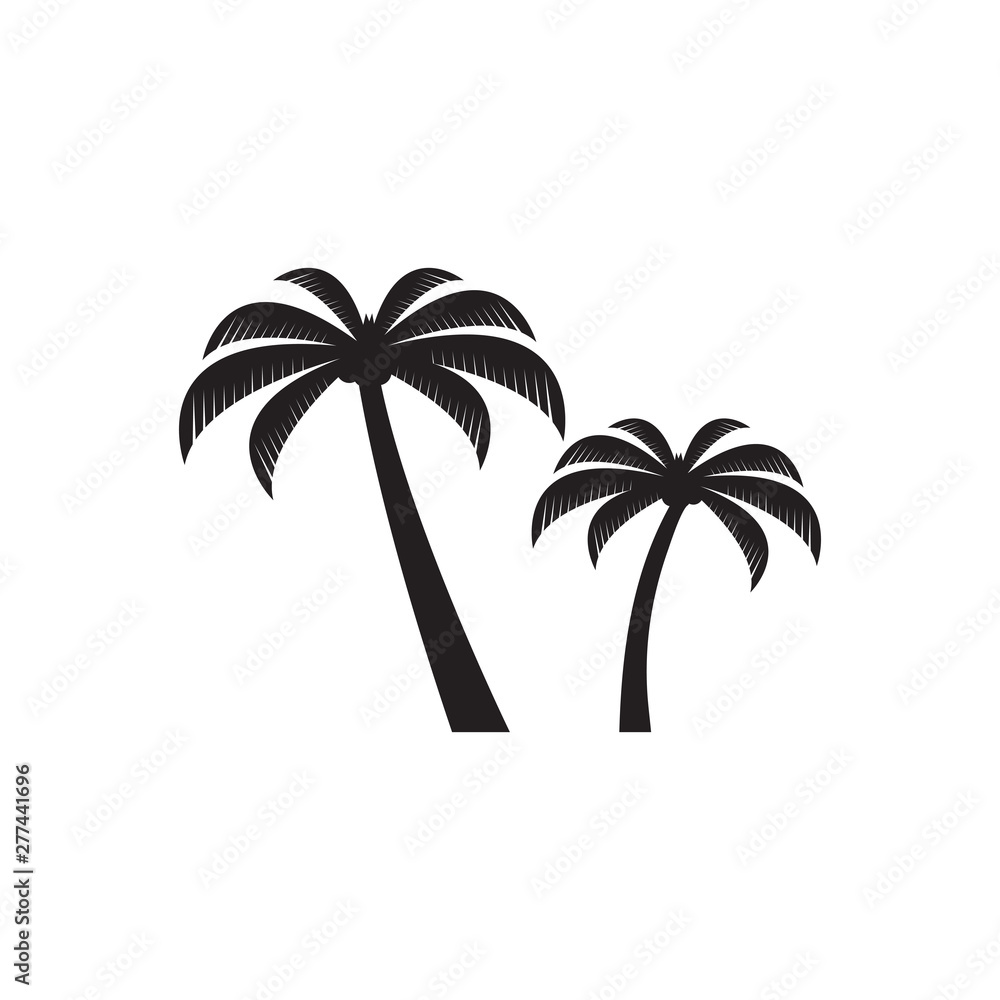 Fototapeta premium Palm tree summer logo template vector illustration
