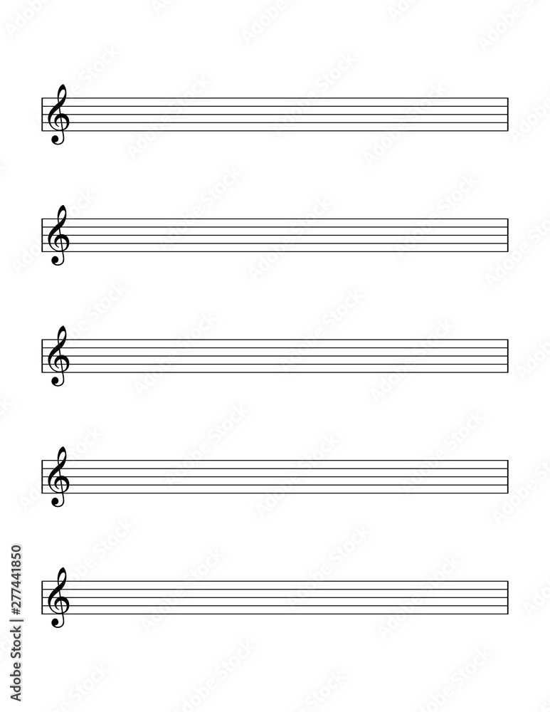 Treble Clef Staff Template