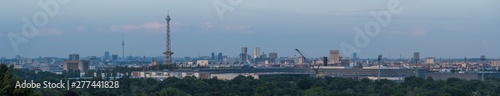 A cityscape of Berlin  Germany from the Devil s Mountain