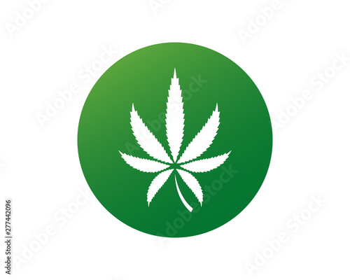 Marijuana label design, cannabis health and medical therapy, vector illustration