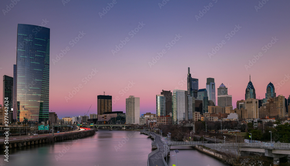 Fototapeta premium Philadelphia Pennsylvania Landscapes at sunset 