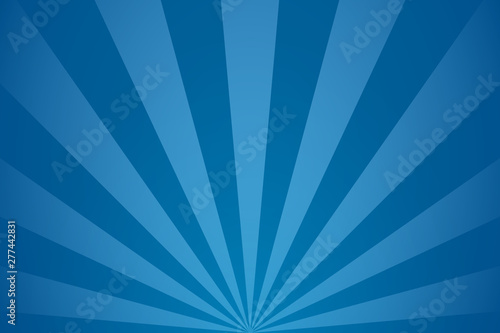 Blue radial rays abstract lines background