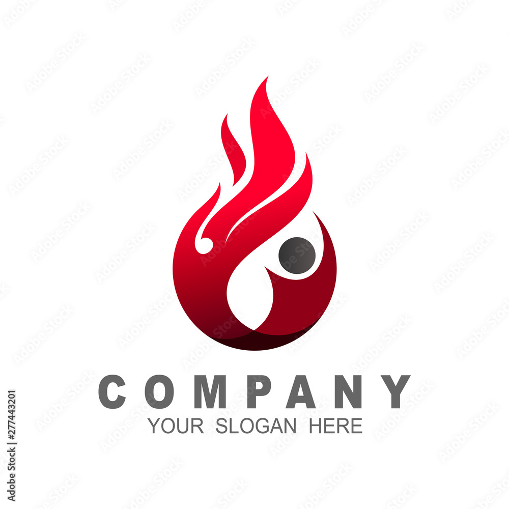 People fire logo with simple design People fire logo with simple design