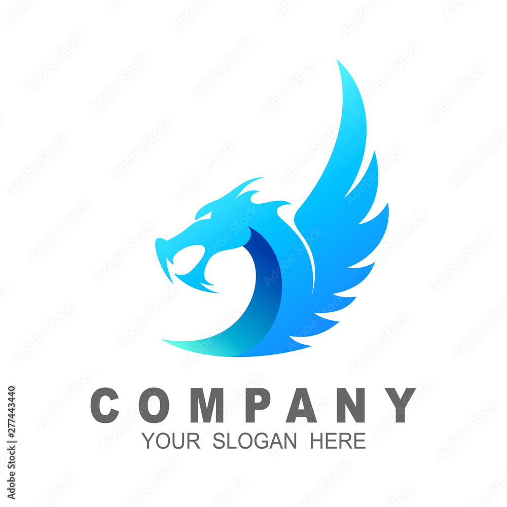 Flying dragon logo template, abstract logo illustration Flying dragon logo template, abstract logo illustration