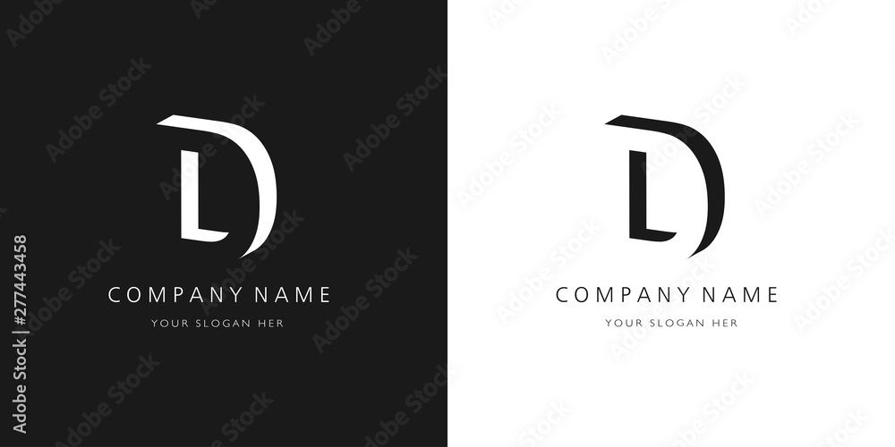 d logo, modern design letter character - obrazy, fototapety, plakaty 