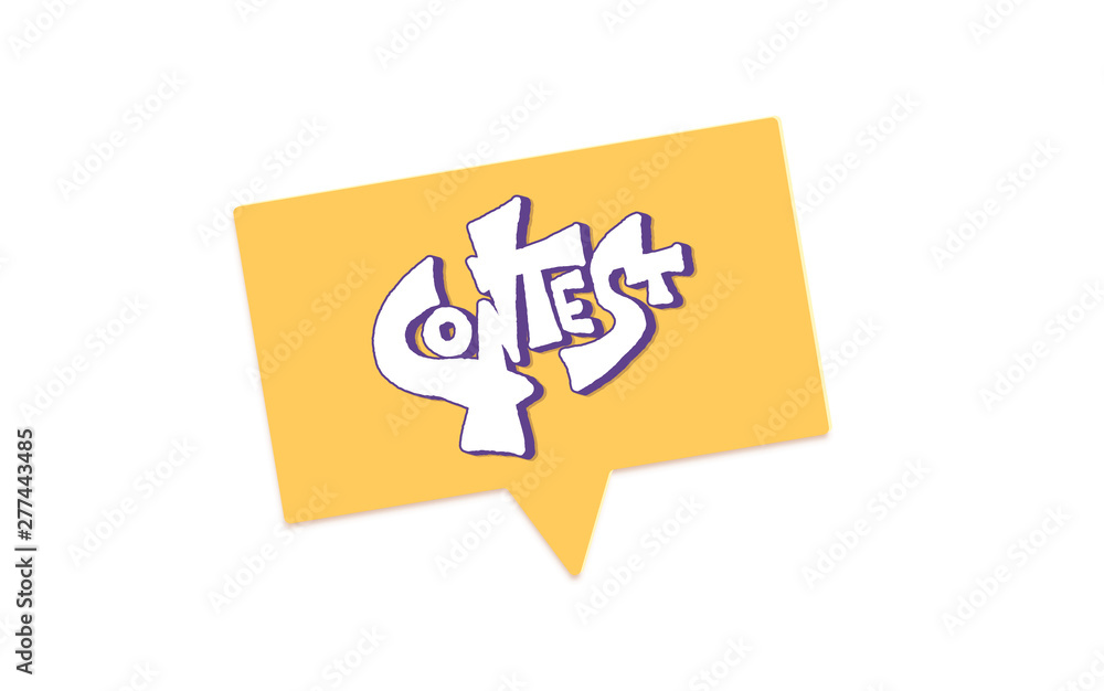 Contest text. Hand drawn word. Vector illustration.