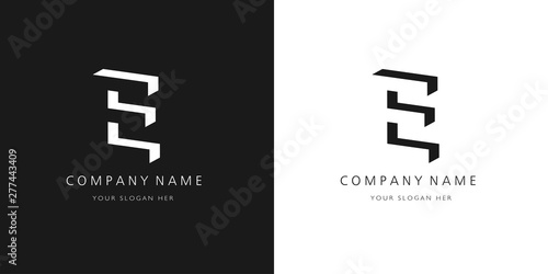 e logo, modern design letter character