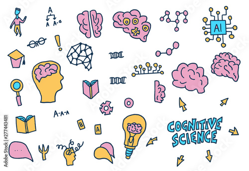 Cognitive science concept. Set of vector elements.