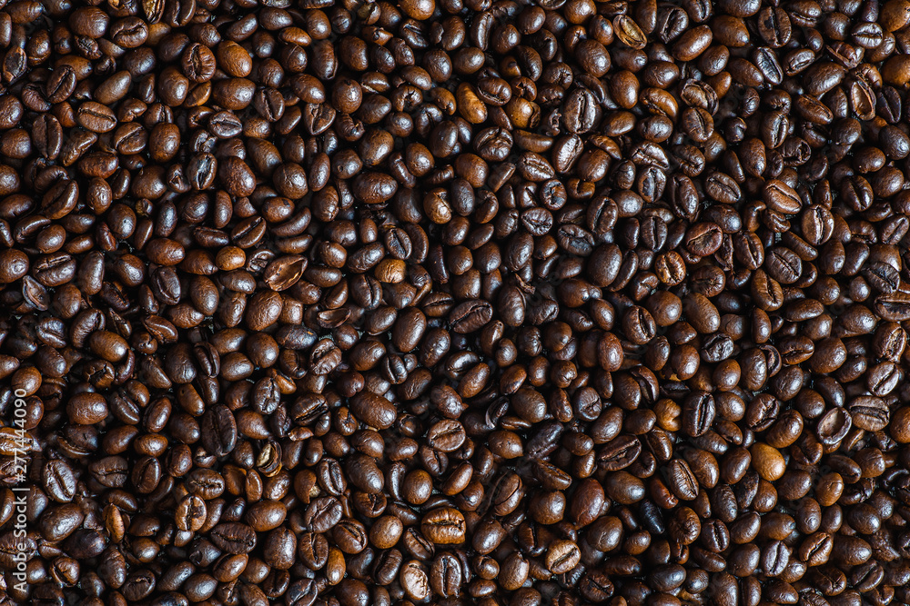 Coffee beans background, copy space, top view Coffee beans background, copy space, top view