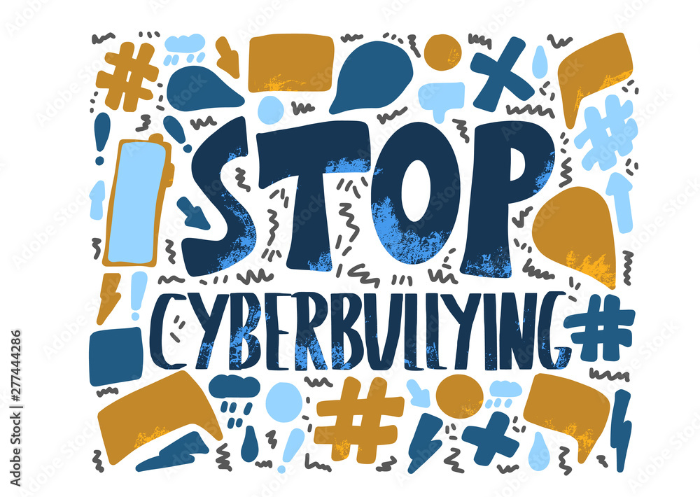 Stop cyberbullying quote. Vector concept desing.
