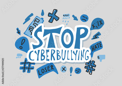 Stop cyberbullying quote. Vector concept desing.