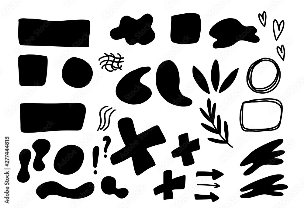 Set of collage design elements. Vector collection.