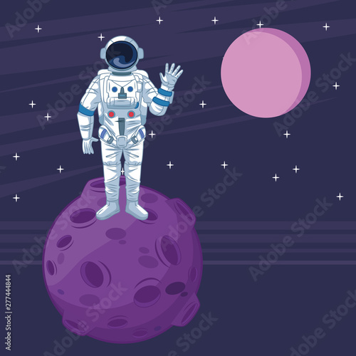 Astronaut in space exploration cartoons