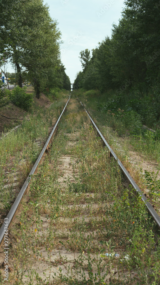 Movement of the train, first-person view from the cab of the train Movement of the train, first-person view from the cab of the train