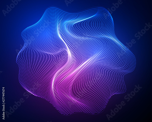 Particle noise abstract background illustration, big data and cloud computing concept