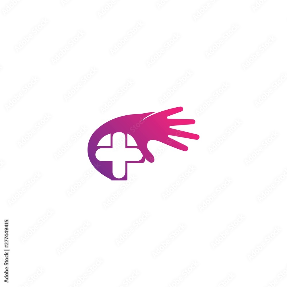 Obraz premium Hand care logo design template vector illustration icon