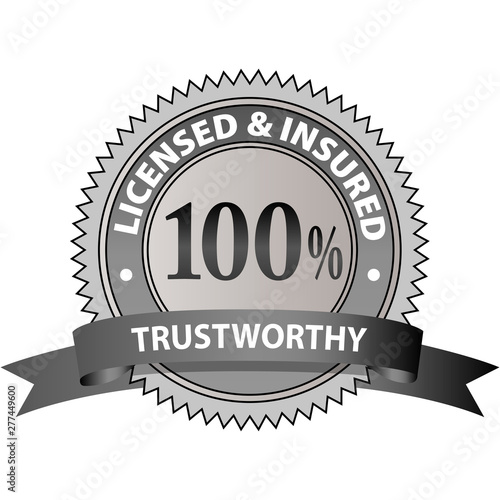 100% Trustworthy Licensed & Insured Emblem