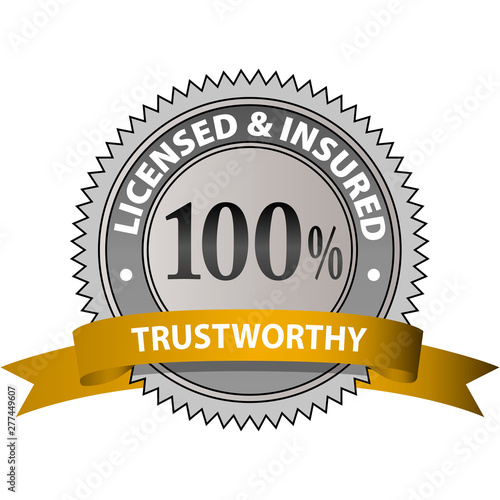 100% Trustworthy Licensed & Insured Emblem