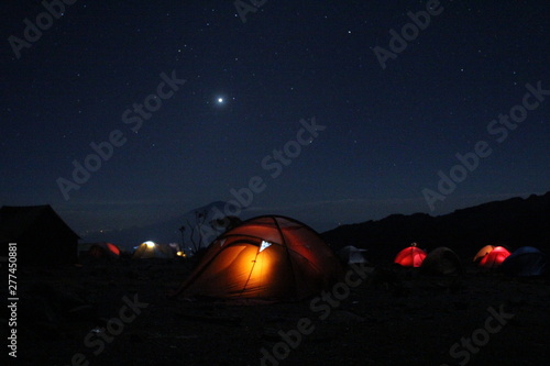 Night view at Shira Camp, Mount Kilimanjaro