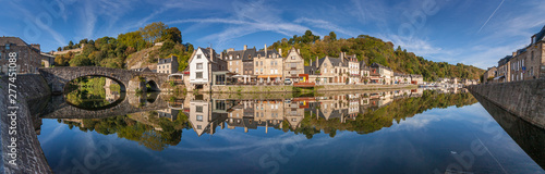 Panorama of the reflections in La Rance (River), Dinan, France. photo