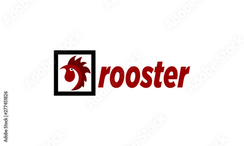 rooster logo template design vector