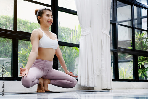 Yoga is a good exercise for health. Asian women can play at home and play all the time for good health and weight loss in order to have beautiful shape. Can also do business open a yoga school as well