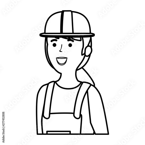 young female mechanic worker character