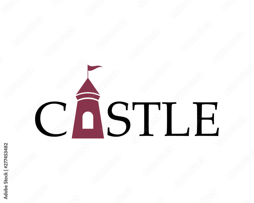 Obraz premium castle logo vector template
