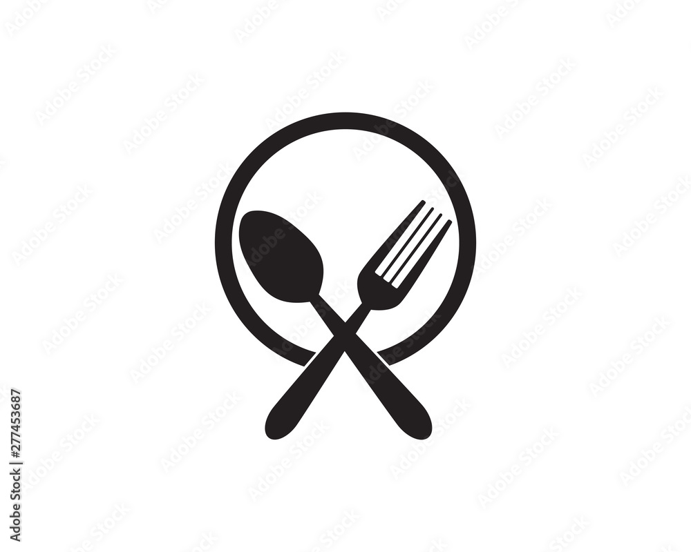 Spoon and fork logo template Spoon and fork logo template
